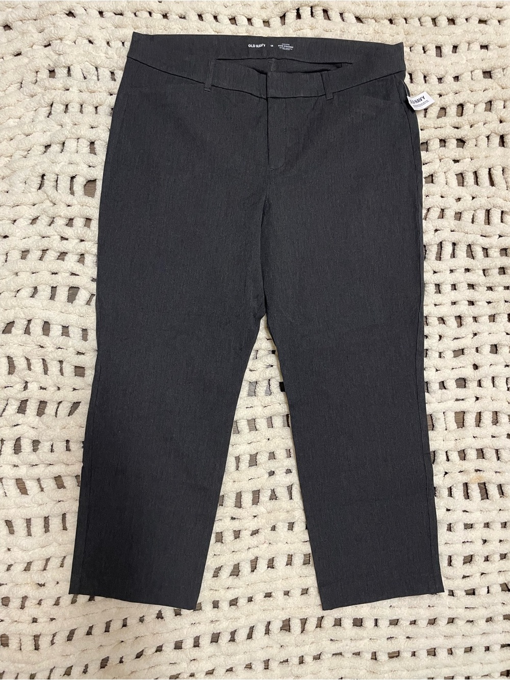 New Old Navy Pixie straight high rise comfort slight stretch pants bottoms gray